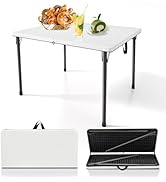 Kasunpul 34" Folding Table, Portable Square Folding Card Table with Collapsible Legs & Carrying H...