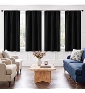 NICETOWN Black Blackout Curtains 63 Inches Long, 4 Panel Set | Thermal Insulated Curtains for Sum...