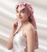 Mulberry Silk Bonnet for Sleeping Women Double Layer Silk Hair Wrap for Curly Short Long Hair