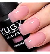 L'UGX Sheer Pink Jelly Gel Nail Polish,15ML Neutral Nude Gel Polish Translucent Natutal French UV...