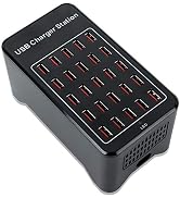 25-Port Charger, USB Charger Station, USB Fast Charger, Smart Charging Recognition, Suitable for ...