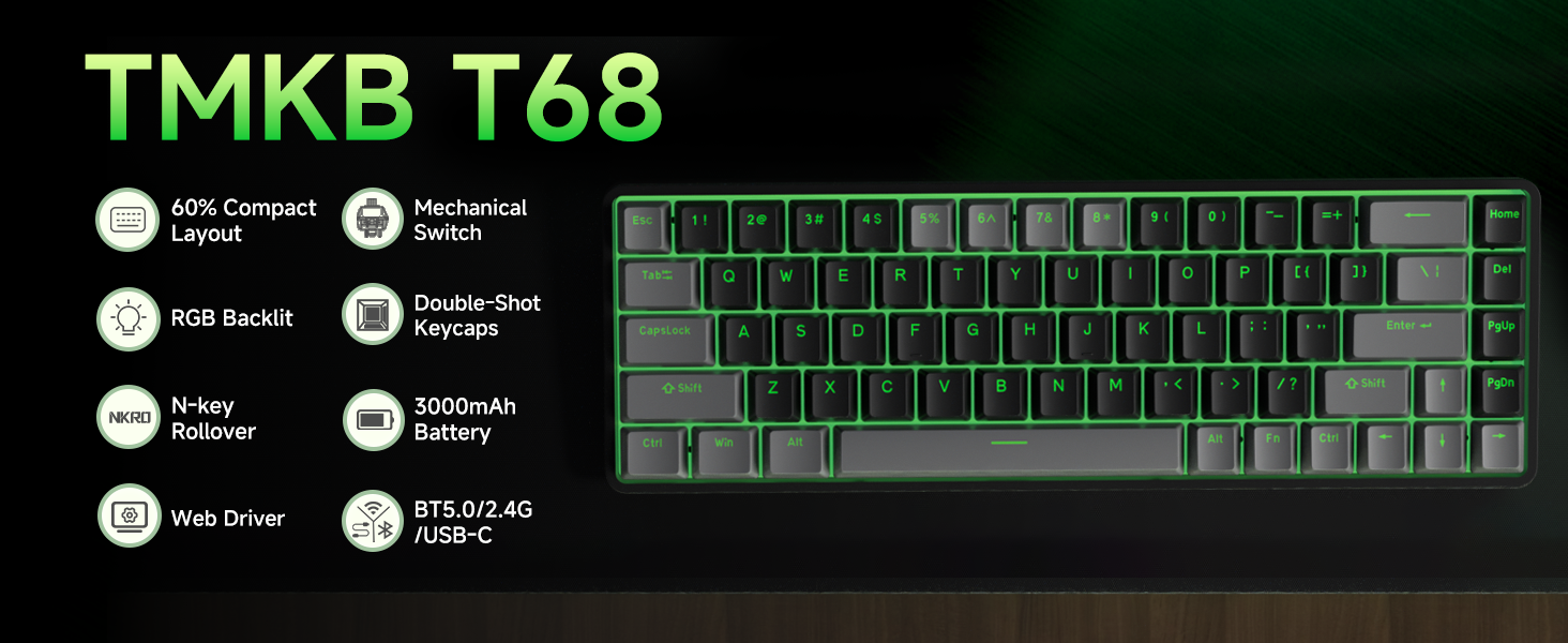 60% wireless mechanical gaming keyboard