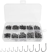 UCEC 500pcs Fishing Hooks Set Freshwater Saltwater High Carbon Steel 10 Different Sizes Small Fis...