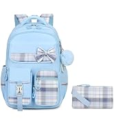 MOONBABY Girls Backpack, Kawaii Kids Backpack for Girls School Bags for Middle School Students, B...