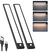 68 LED Motion Sensor Under Cabinet Lights indoor, 3 Color Temps Dimmable Closet Light, Rechargeab...