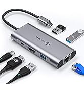 UtechSmart USB C Hub, USB C Ethernet Multiport Adapter, 6 In 1 USB C to HDMI Dock Compatible for ...