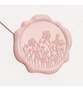 UNIQOOO Wildflower Wax Seal Stickers - Floral Wedding Invitation Envelope Seal Sticker, 50 Pcs Se...