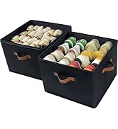Vexalora Shoe Organizer for Closet, 2 Pack Shoe Storage Bins with Clear Cover, Adjustable Divider...