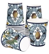 RUSPEPA Disposable Paper Coffee Cups 12 oz - 20 Pack Pineapple Design Printed Paper Drinking Cups...