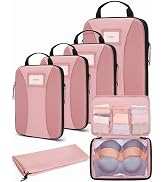 BAGSMART Compression Packing Cubes, 6 PCS Packing Cubes for Suitcases, Travel Bags Organizer for ...