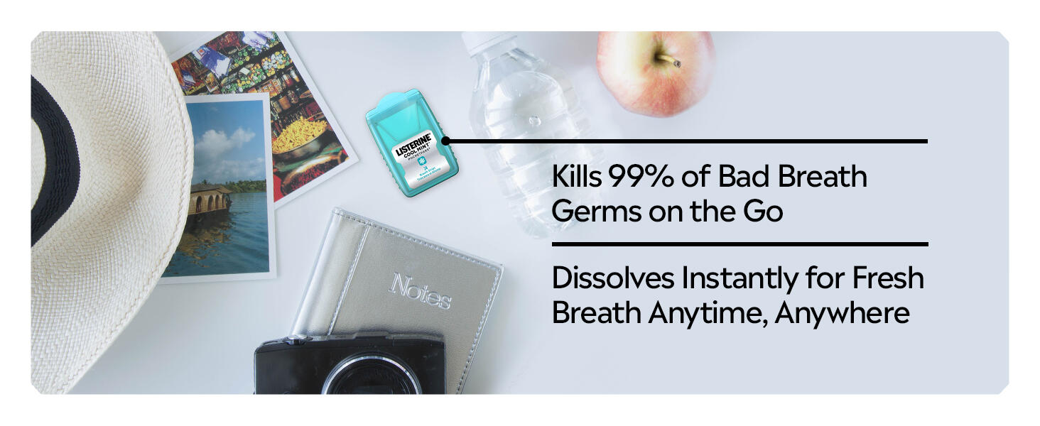 travel essentials, breath mints, mint, mint breath strips, breath strips, kill germs, bad breath