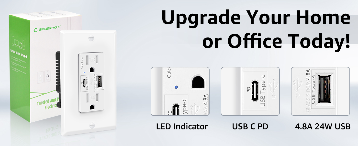 USB C Outlet fast charge