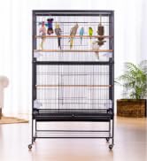 Prevue Pet Products Steel Bird Flight Cage with Wheels - Large Birdcage for Parakeets, Canaries