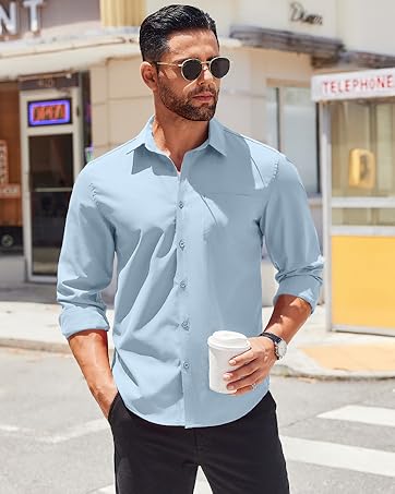 casual shirts for men long sleeve