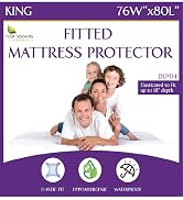 fitted king mattress protector protect bed bug waterproof 76x80 cover protector
