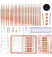Aeelike Interchangeable Knitting Needles Set,13 Pairs Circular Knitting Needles Aluminum (Size 3....