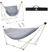 Anyoo 2 in 1 Hammock and Swinging Chair with Collapsible Steel Stand & Carrying Case,Portable & A...