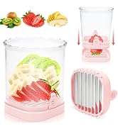 Fruit Slicer Cup, 2024 NEW Strawberry Slicer, Banana Slicer, Stainless Steel Egg Slicers, Removab...