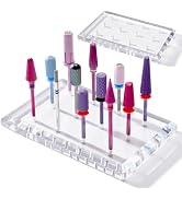 MelodySusie Nail Drill Bits Holder with 12 Holes, Visible Sturdy and Compatible with 3/32" Acryli...