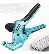 SHALL PVC Pipe Cutter, Cuts up to 2-1/2”, Heavy-Duty Aluminum Ratchet Pipe Cutter Tool for PVC, P...
