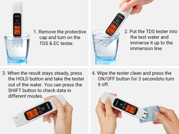 How to view and operate the Water TDS Meter