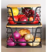 2 Pack Stackable Trash Bag Holder with Bamboo Top