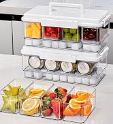 MineSign 3Pack Ice Chilled Condiment Caddy with 4 Removable Containers Taco Ingredient Server wit...