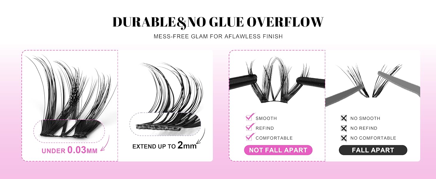 DURABLE & NO GLUE OVERFLOW