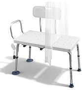 VEVOR Tub Transfer Bench for Bathtub, 400 lbs Capacity Heavy Duty Shower Chair with Arm, Backrest...
