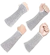 MIG4U Cut Resistant Sleeves 2 Pairs, Forearm Protection Level 5 Protective Guards with Hole for W...
