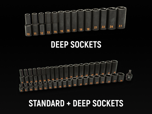 Sets available in standard and deep sockets