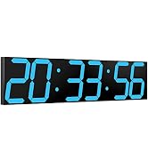 CHKOSDA Digital Wall Clock, Oversize Led Digital Clock Large Display with Auto Dimmer, Huge Count...