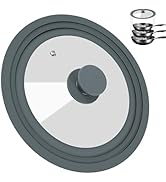 Universal Lid for Pots, Pans, and Skillets - Silicone Replacement Pan Lid Fits 8", 9", 9.5" Cookw...