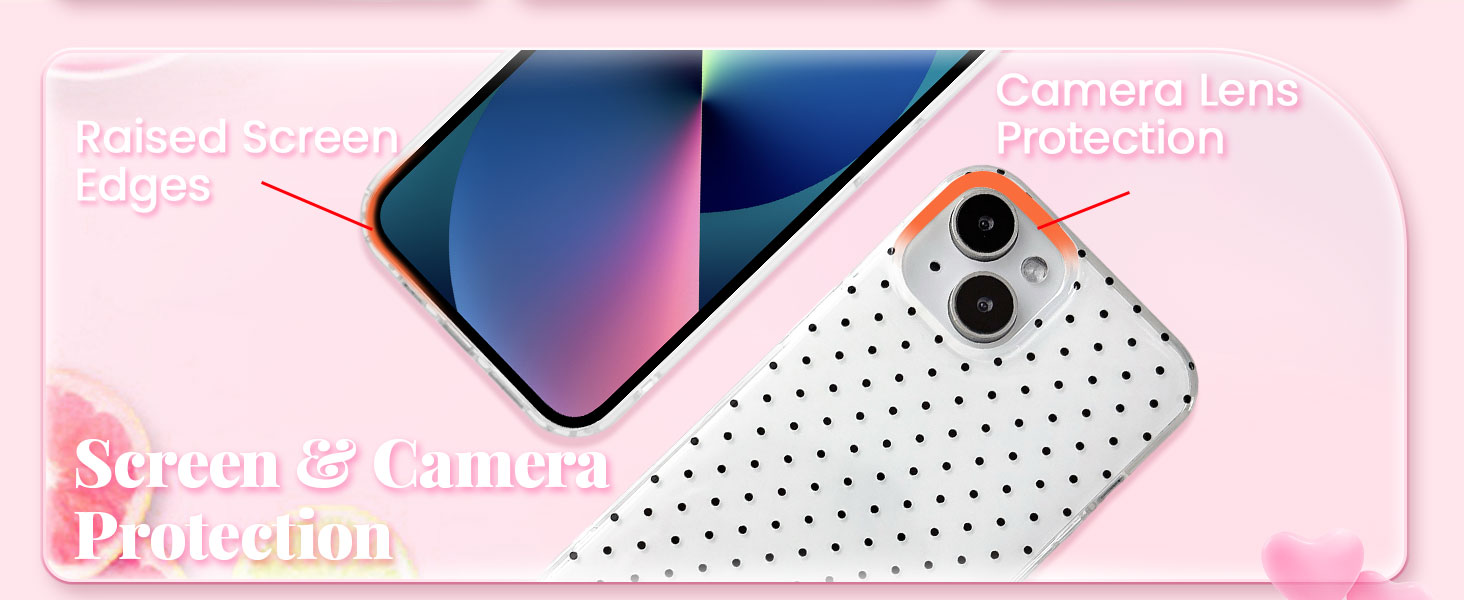 QLTYPRI Cute Polka Dot Shockproof Phone Case