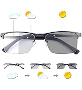 MIRYEA Transition Photochromic Progressive Multifocus Reading Sunglasses UV Protection Sun Reader...