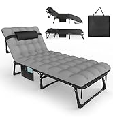 Slendor Folding Camping Cot for Adults, 5 Positions Adjustable Cot Bed, Portable Sleeping Cot for...