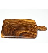 Wrightmart Solid Acacia Wood Kitchen Cutting Board with Handle, Handmade, Single Piece, No Glue, ...