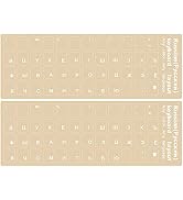 2PCS Transparent Background Russian Keyboard Letter Stickers, Replacement Russian Keyboard Sticke...