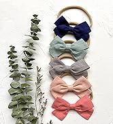 Cherssy Baby Girl Headbands and Hair Bows, 10pcs Stretchy Nylon Hairbands for Newborn, Infant, To...