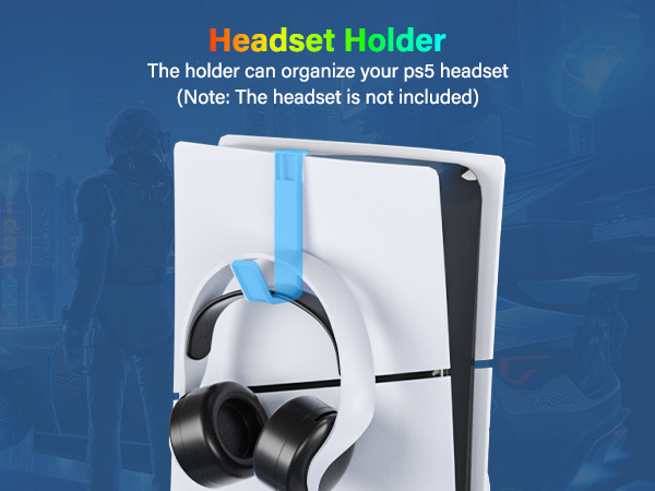 ps5 cooling stand with headset holder