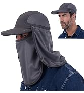 USHAKE Sun Cap Fishing Hat Baseball Cap with Face Neck Cover Flap