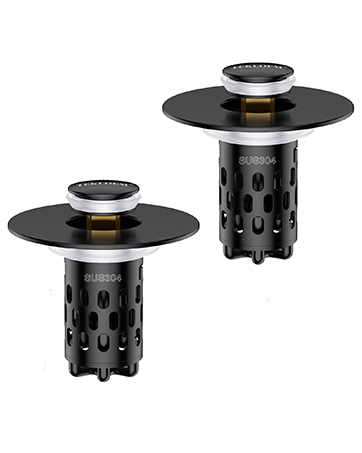 All Metal Pop-Up Sink Drain Strainer with Removable Stainless Steel Filter Basket