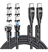 100W Magnetic Charging Cable(2Pack, 3.3/6.6ft), 360°&180° Rotation Magnetic Fast Charging Cable/M...