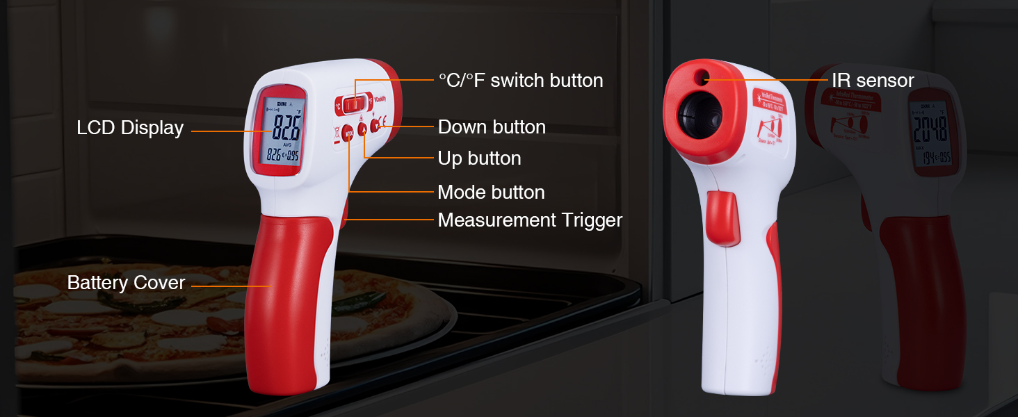 termometro de temperatura infrared thermometer gun for cooking small heat gun medical thermometer