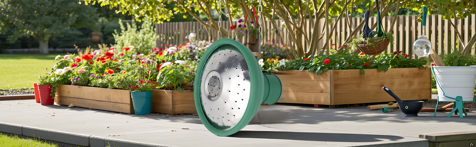 A lush, vibrant garden filled with a variety of blooming flowers and plants, creating a colorful and