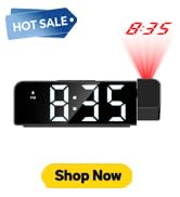 Ankilo Projection Alarm Clock, 7.9" Large LED Display Alarm Clock with 180° Projection on Ceiling...