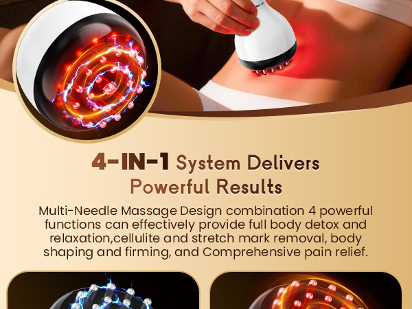Lymphatic Drainage Massager and Anti Cellulite Massage Tool