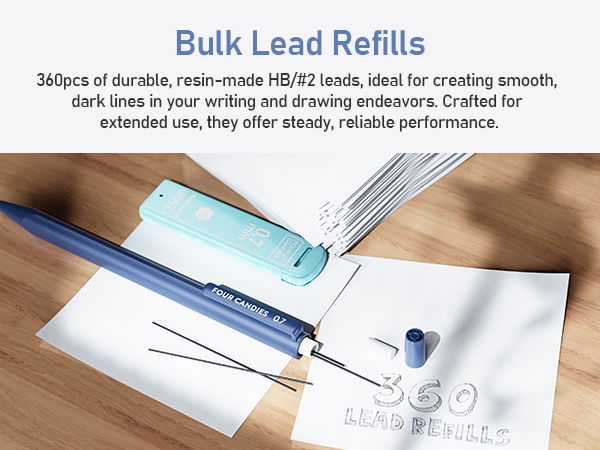 Bulk Lead Refills HB #2 Smooth Dark Break Resistant Resin Made Graphite 0.5 0.7 0.5mm 0.7mm