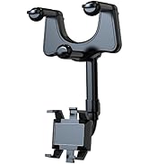 Mikikit 360degree Rotating Car Phone Holder for Rearview Mirror Vehicle Mount for Easy Navigation...