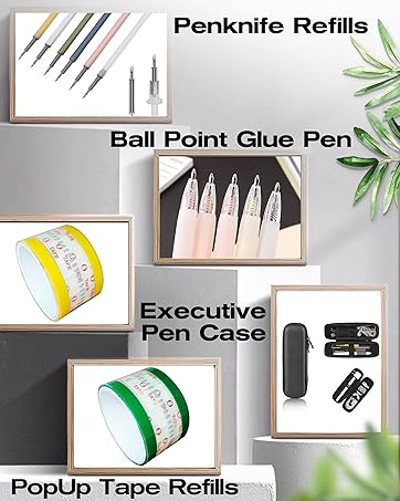 ball point glue pen executive pen case penknife refills popup tape refills